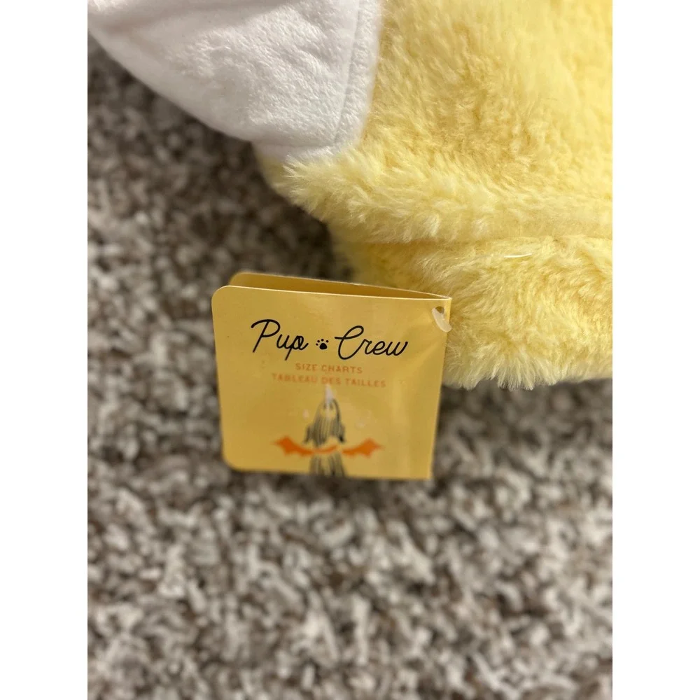Pup Crew Dog Costume Hatching Chick Yellow Faux Fur Halloween Size Small S